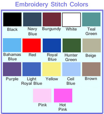 Kids Embroidery Color Chart